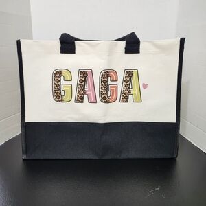 GAGA Canvas Tote Bag Animal Print Carry On Over Night Bag Craft Bag Grandma New
